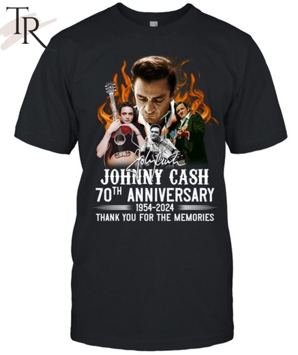 Johnny Cash 70th Anniversary 1954-2024 Thank You For The Memories T-Shirt