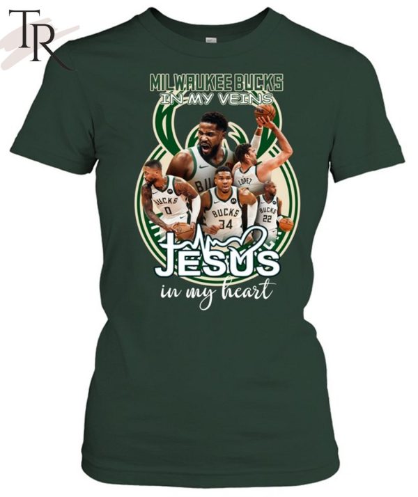 Milwaukee Bucks In My Veins Jesus In My Heart T-Shirt