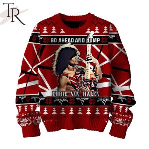 Go Ahead And Jump Eddie Van Halen Ugly Christmas Sweater