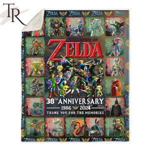 The Legend Of Zelda 38th Anniversary 1986 – 2024 Thank You For The Memories Fleece Blanket