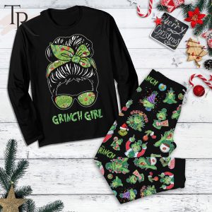 Grinch Girl Merry Christmas Pajamas Set