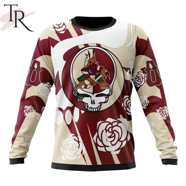 Personalized NHL Arizona Coyotes Special Grateful Dead Gathering Flowers Design Hoodie