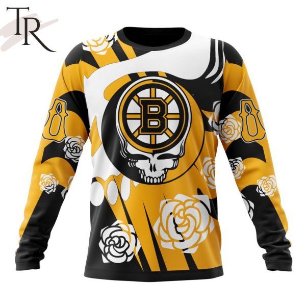Personalized NHL Boston Bruins Special Grateful Dead Gathering Flowers Design Hoodie