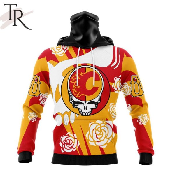 Personalized NHL Calgary Flames Special Grateful Dead Gathering Flowers Design Hoodie