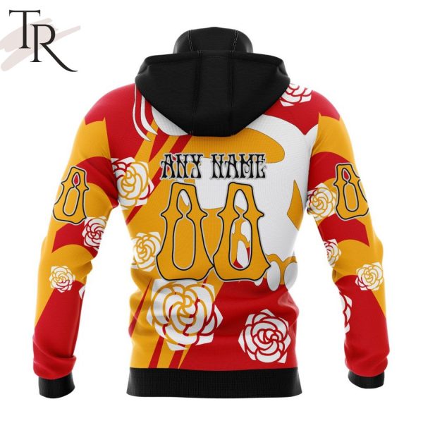 Personalized NHL Calgary Flames Special Grateful Dead Gathering Flowers Design Hoodie