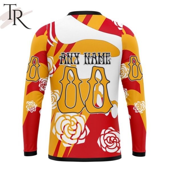 Personalized NHL Calgary Flames Special Grateful Dead Gathering Flowers Design Hoodie