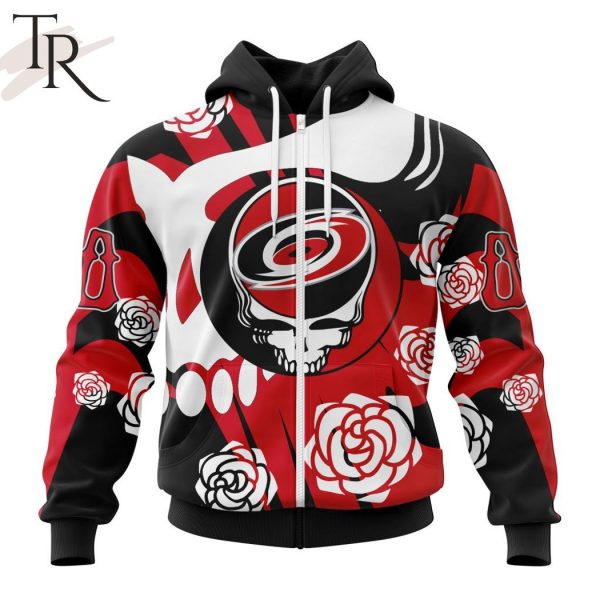 Personalized NHL Carolina Hurricanes Special Grateful Dead Gathering Flowers Design Hoodie