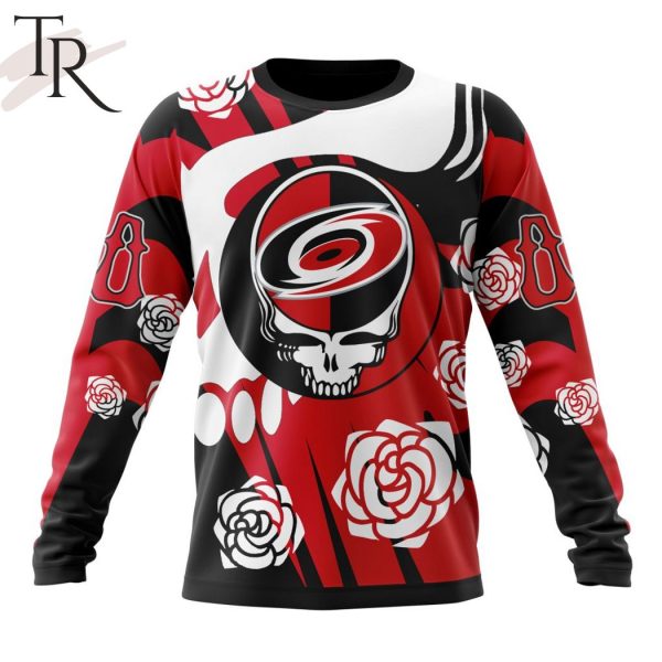 Personalized NHL Carolina Hurricanes Special Grateful Dead Gathering Flowers Design Hoodie