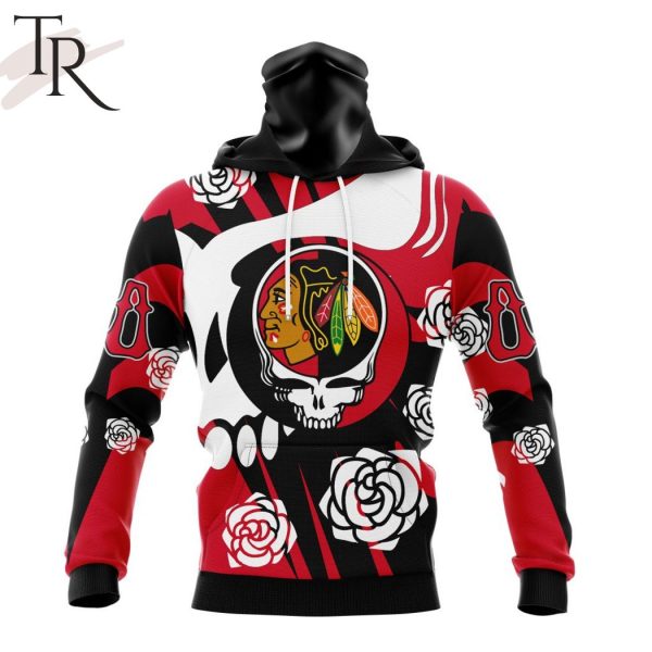 Personalized NHL Chicago Blackhawks Special Grateful Dead Gathering Flowers Design Hoodie