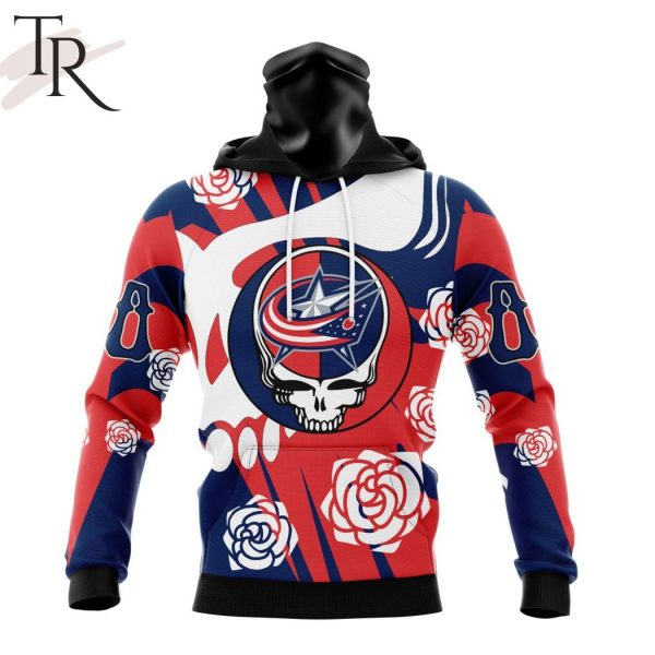 Personalized NHL Columbus Blue Jackets Special Grateful Dead Gathering Flowers Design Hoodie