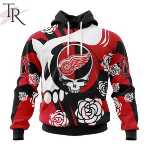 Personalized NHL Detroit Red Wings Special Grateful Dead Gathering Flowers Design Hoodie
