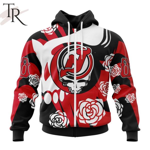 Personalized NHL New Jersey Devils Special Grateful Dead Gathering Flowers Design Hoodie