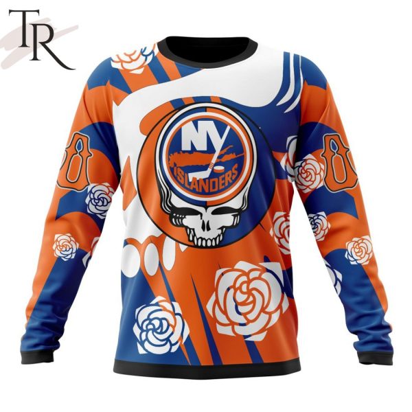 Personalized NHL New York Islanders Special Grateful Dead Gathering Flowers Design Hoodie