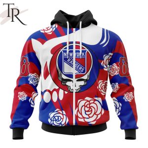 Personalized NHL New York Rangers Special Grateful Dead Gathering Flowers Design Hoodie
