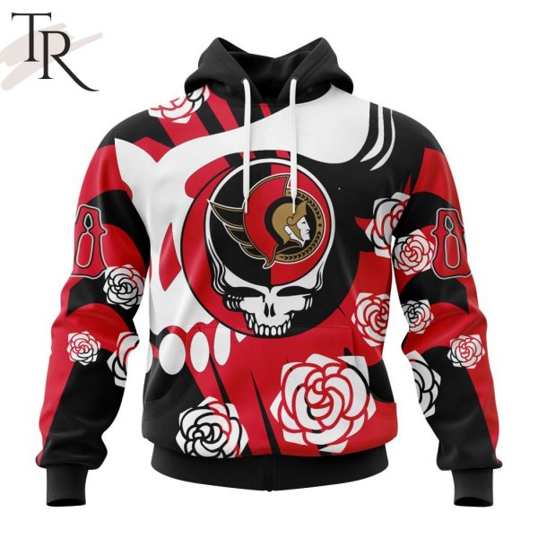 Personalized NHL Ottawa Senators Special Grateful Dead Gathering Flowers Design Hoodie