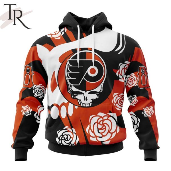 Personalized NHL Philadelphia Flyers Special Grateful Dead Gathering Flowers Design Hoodie