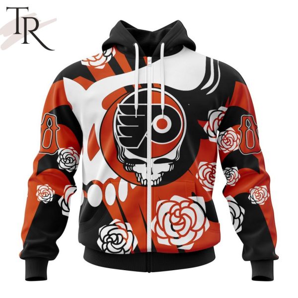 Personalized NHL Philadelphia Flyers Special Grateful Dead Gathering Flowers Design Hoodie