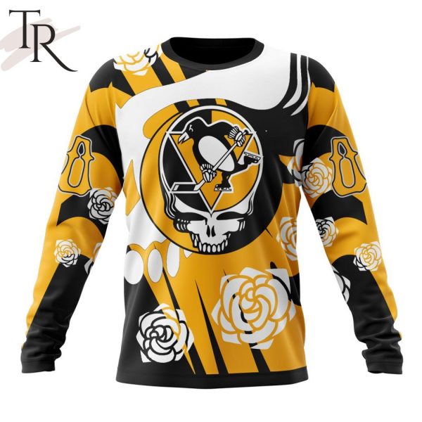 Personalized NHL Pittsburgh Penguins Special Grateful Dead Gathering Flowers Design Hoodie