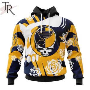Personalized NHL St. Louis Blues Special Grateful Dead Gathering Flowers Design Hoodie