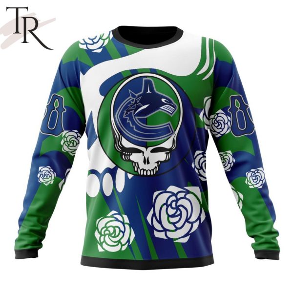 Personalized NHL Vancouver Canucks Special Grateful Dead Gathering Flowers Design Hoodie