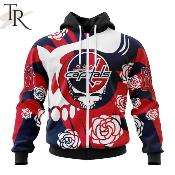 Personalized NHL Washington Capitals Special Grateful Dead Gathering Flowers Design Hoodie