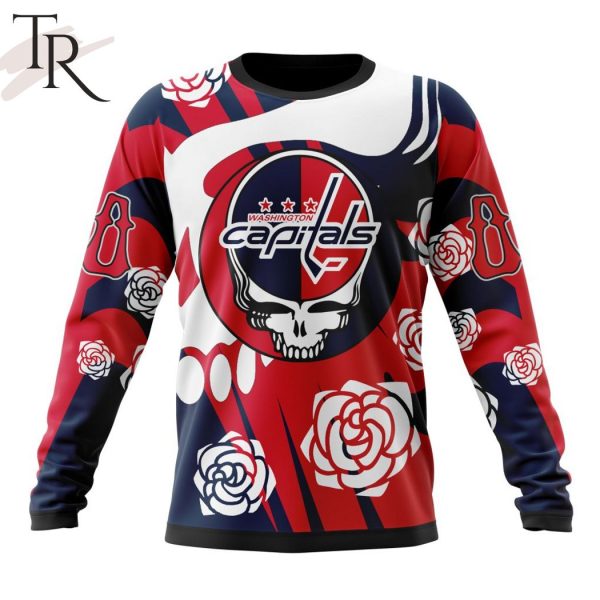 Personalized NHL Washington Capitals Special Grateful Dead Gathering Flowers Design Hoodie