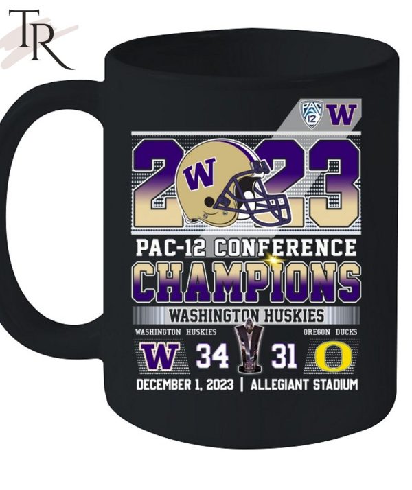 2023 Pac-12 Conference Champions Washington Huskies 34 – 31 Oregon Ducks December 1, 2023 Allegiant Stadium T-Shirt