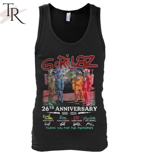 Gorillaz 26th Anniversary 1998 – 2024 Thank You For The Memories T-Shirt