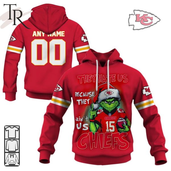 Personalized Kansas City Chiefs Grinch They Hate Us Because They Ain’t Us Chiefs Hoodie