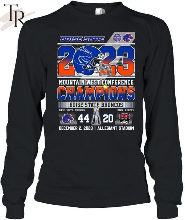 2023 Mountain West Conference Boise State Broncos 44 – 20 UNLV Rebels December 2, 2023 Allegiant Stadium T-Shirt