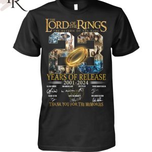 The Lord of the Rings The Return Of The King 23 Years Of Release 2001 – 2024 Thank You For The Memories T-Shirt