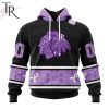 NHL Colorado Avalanche Special Black And Lavender Hockey Fight Cancer Design Personalized Hoodie