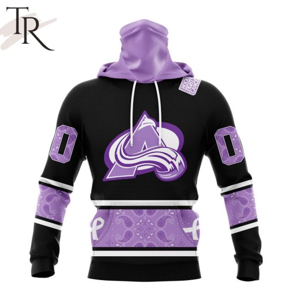 NHL Colorado Avalanche Special Black And Lavender Hockey Fight Cancer Design Personalized Hoodie