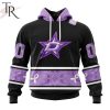 NHL Colorado Avalanche Special Black And Lavender Hockey Fight Cancer Design Personalized Hoodie