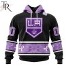 NHL Minnesota Wild Special Black And Lavender Hockey Fight Cancer Design Personalized Hoodie