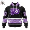 NHL Ottawa Senators Special Black And Lavender Hockey Fight Cancer Design Personalized Hoodie