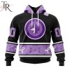 NHL Washington Capitals Special Black And Lavender Hockey Fight Cancer Design Personalized Hoodie