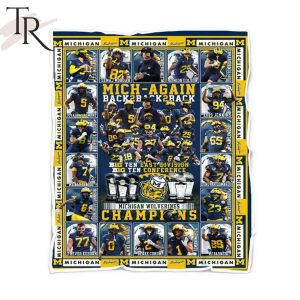 Mich-Again Back To Back To Back Big Ten East Division Big Ten Conference Michigan Wolverines Champions Fleece Blanket