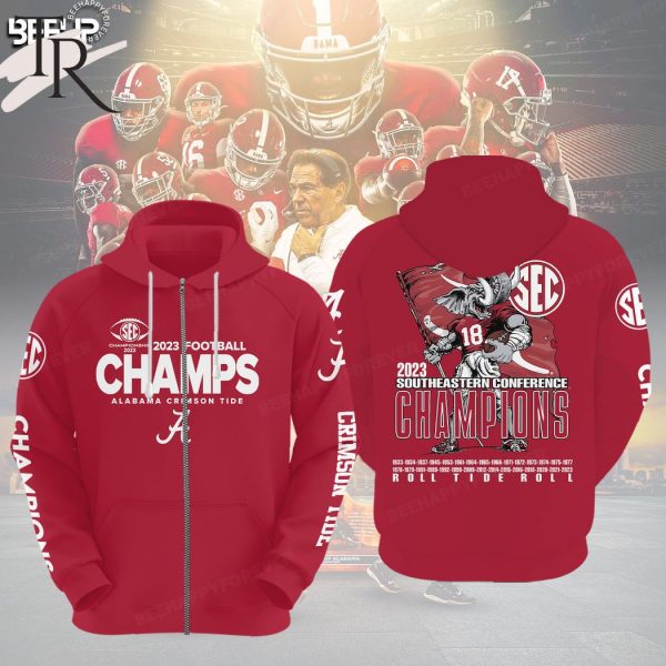 2023 Football Southeastern Conference Champions Alabama Crimson Tide Hoodie – Red