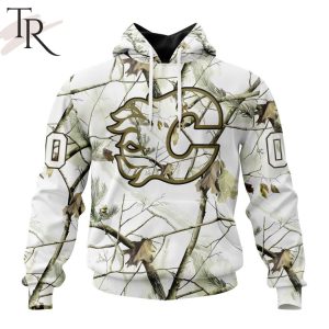 NHL Calgary Flames Special White Winter Hunting Camo Design Hoodie