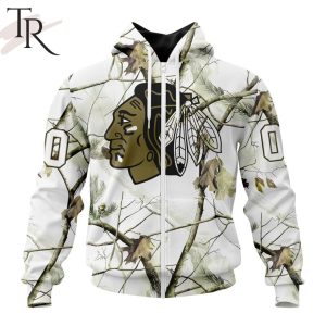 NHL Chicago Blackhawks Special White Winter Hunting Camo Design Hoodie