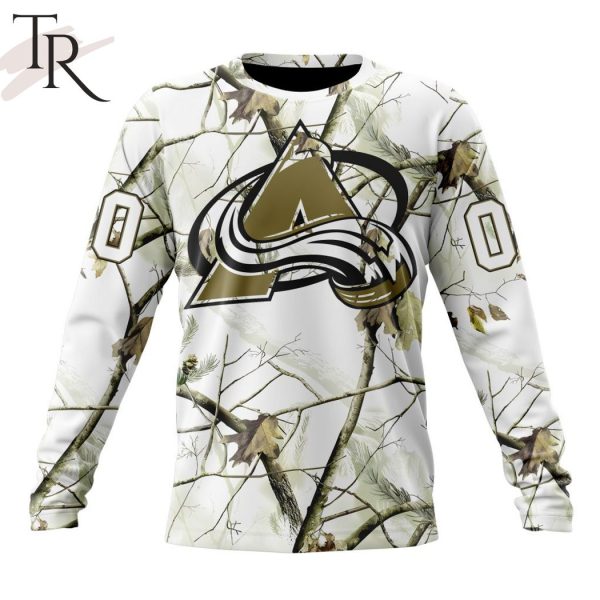 NHL Colorado Avalanche Special White Winter Hunting Camo Design Hoodie