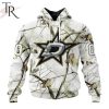 NHL Columbus Blue Jackets Special White Winter Hunting Camo Design Hoodie