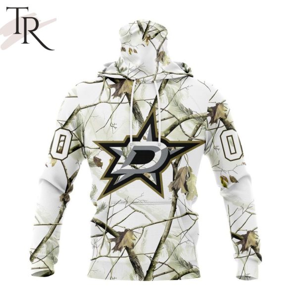 NHL Dallas Stars Special White Winter Hunting Camo Design Hoodie