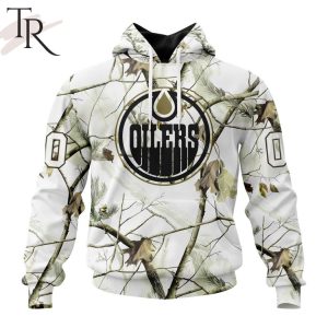 NHL Edmonton Oilers Special White Winter Hunting Camo Design Hoodie