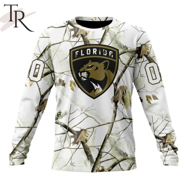 NHL Florida Panthers Special White Winter Hunting Camo Design Hoodie