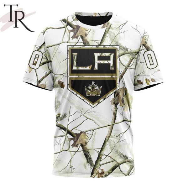 NHL Los Angeles Kings Special White Winter Hunting Camo Design Hoodie