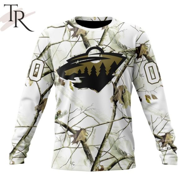 NHL Minnesota Wild Special White Winter Hunting Camo Design Hoodie