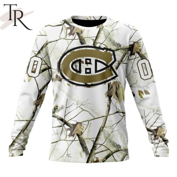 NHL Montreal Canadiens Special White Winter Hunting Camo Design Hoodie