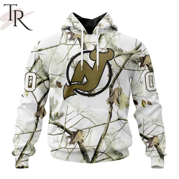 NHL New Jersey Devils Special White Winter Hunting Camo Design Hoodie